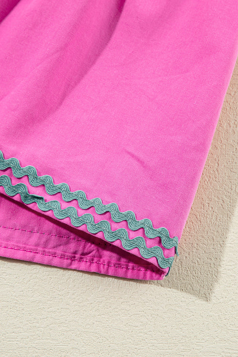 Ric Rac Colorblock Flutter Sleeve V Neck Tiered Dress